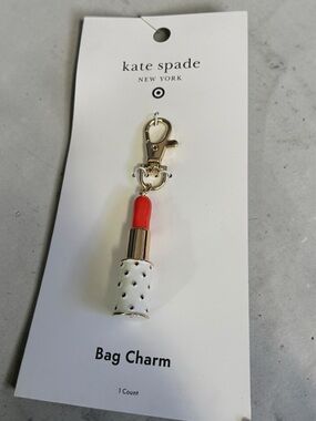 NWT Kate Spade x Target Limited Edition Lipstick Bag Charm Keychain - Polka Dot